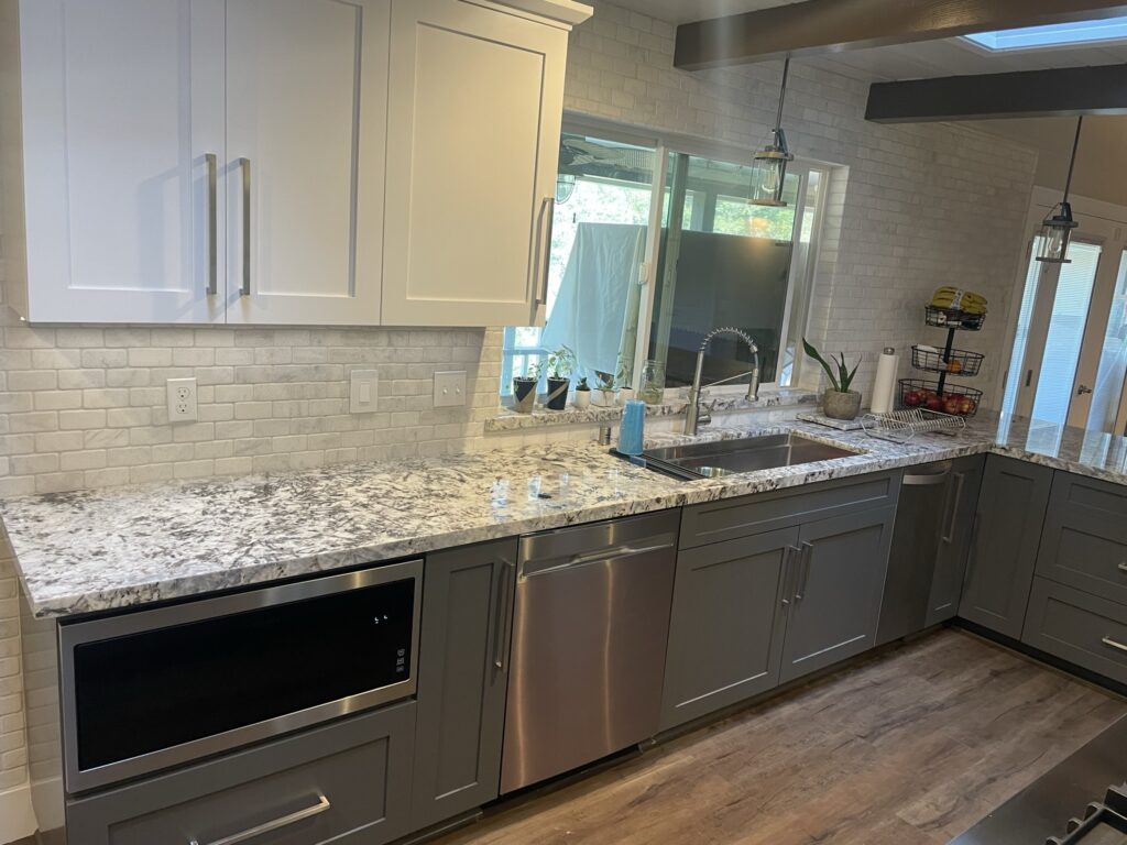 New cabinets and sink